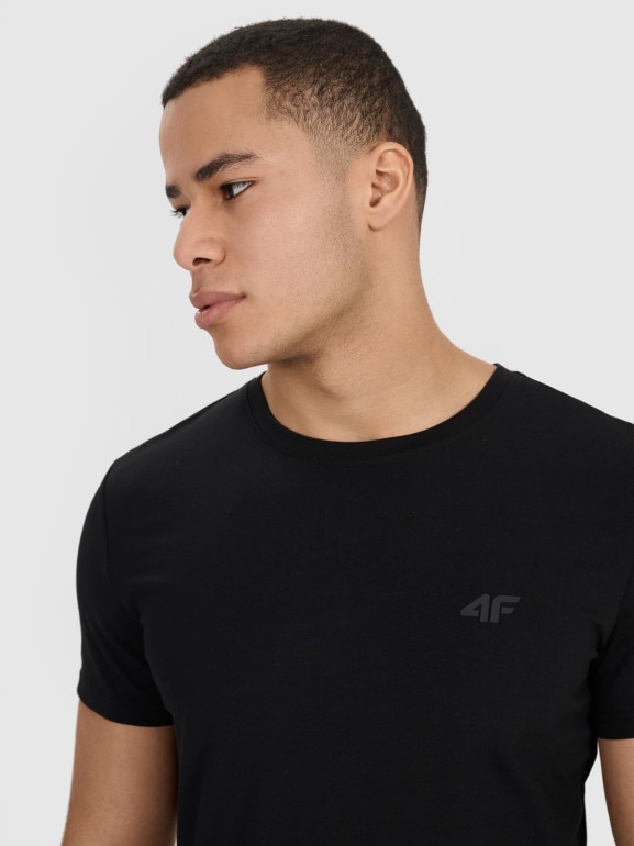 Męski t-shirt basic slim 4F 4FRMM00TTSHM3068 - czarny