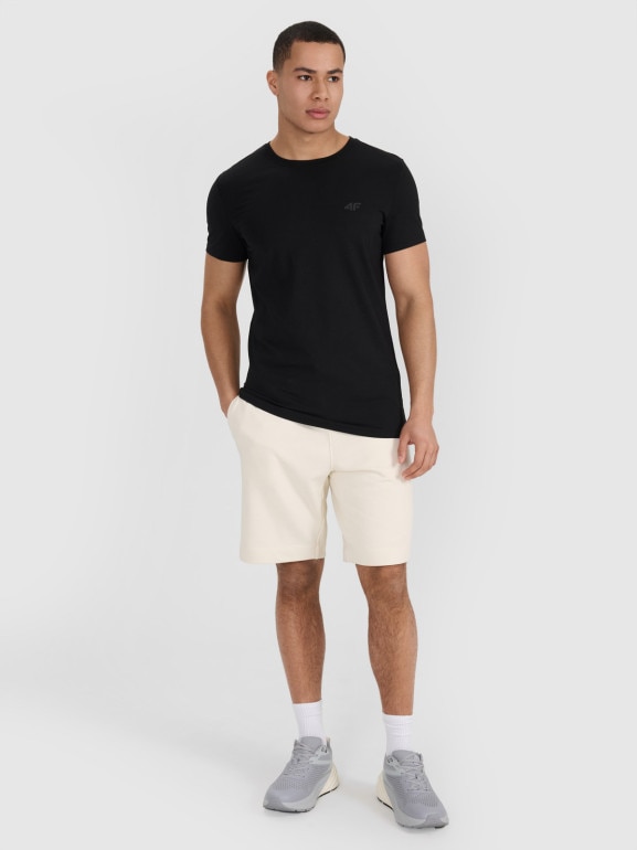 Męski t-shirt basic slim 4F 4FRMM00TTSHM3068 - czarny