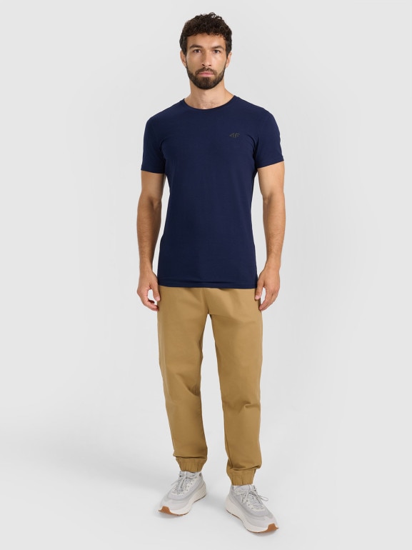 Męski t-shirt bez nadruku 4F 4FRMM00TTSHM3248 - granatowy