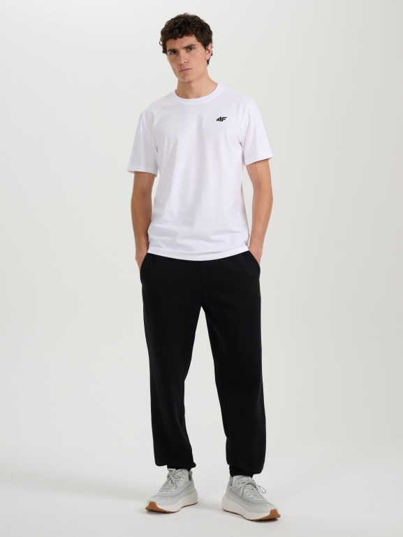 Męski t-shirt bez nadruku 4F 4FRMM00TTSHM3250 - biały