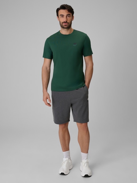 Męski t-shirt bez nadruku 4F 4FRSS26TTSHM3973 - zielony
