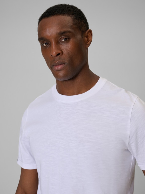 Męski t-shirt bez nadruku 4F 4FWSS26TTSHM3322 - biały