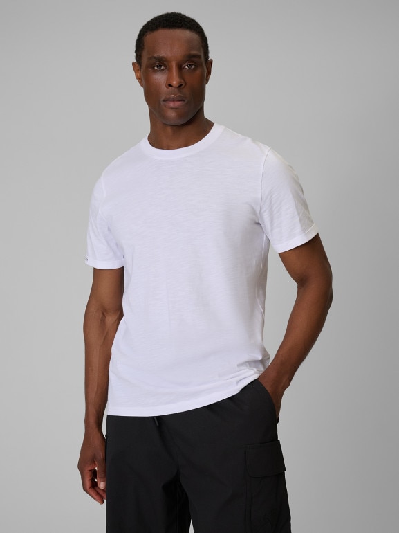 Męski t-shirt bez nadruku 4F 4FWSS26TTSHM3322 - biały