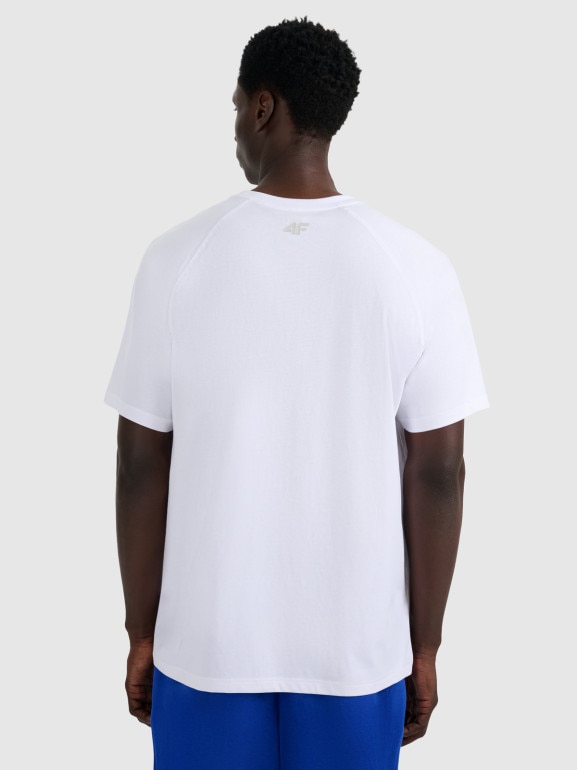 Męski t-shirt oversize 4F 4FWAW25TTSHM2360 - biały