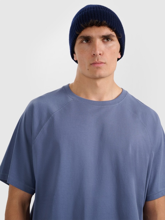 Męski t-shirt oversize 4F 4FWAW25TTSHM2360 - niebieski