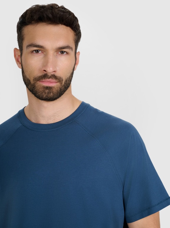 Męski t-shirt oversize 4F 4FWAW25TTSHM2360 - niebieski