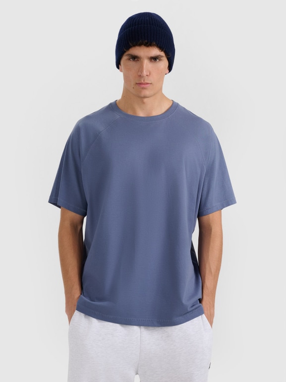 Męski t-shirt oversize 4F 4FWAW25TTSHM2360 - niebieski