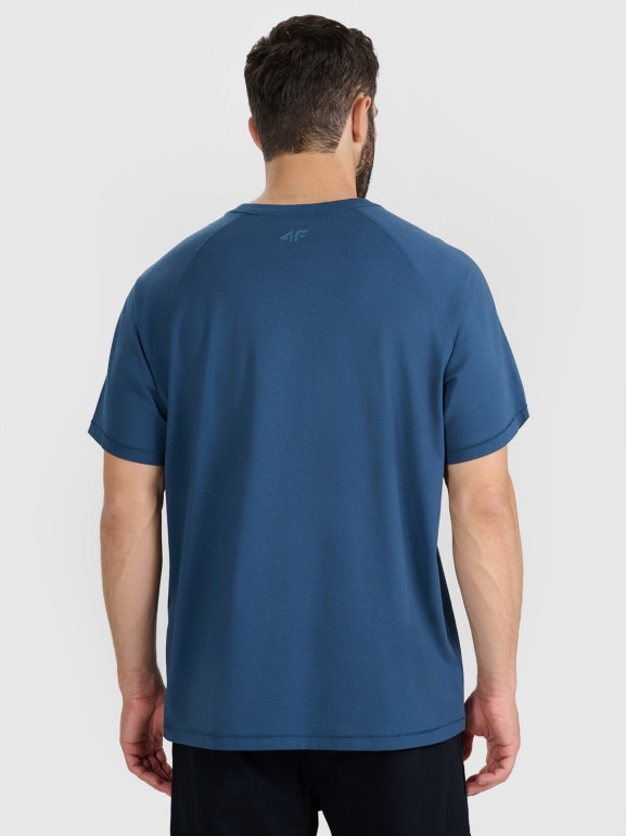 Męski t-shirt oversize 4F 4FWAW25TTSHM2360 - niebieski