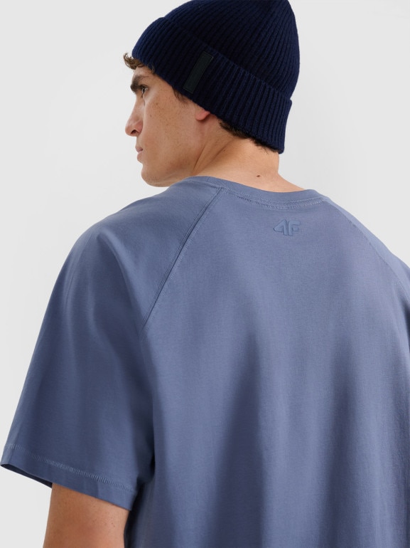 Męski t-shirt oversize 4F 4FWAW25TTSHM2360 - niebieski