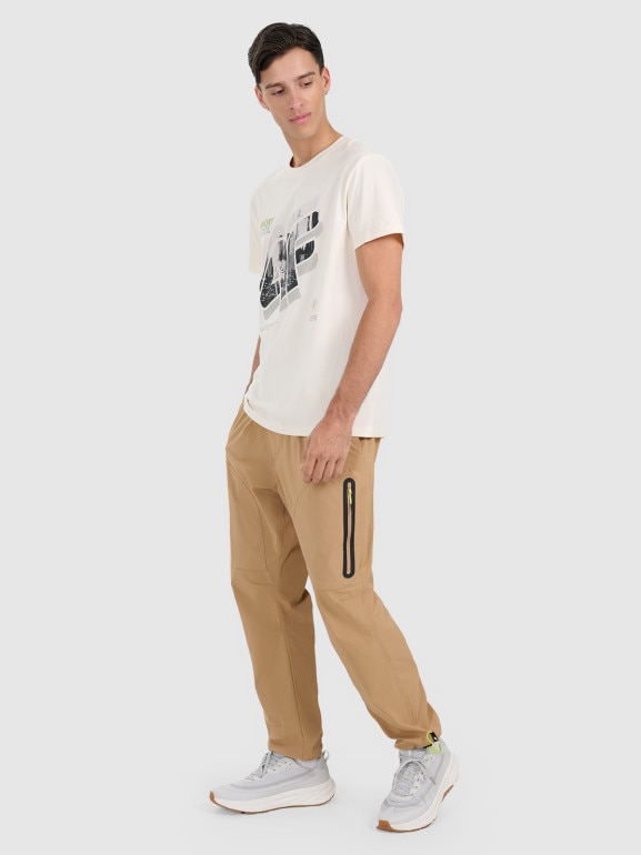 Męski t-shirt z nadrukiem 4F 4FRAW25TTSHM3223 - biały