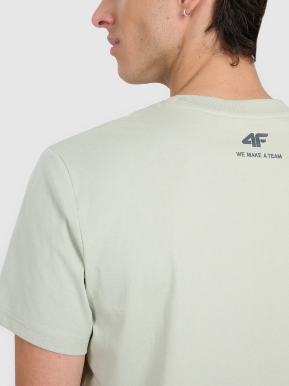 Męski t-shirt z nadrukiem 4F 4FRAW25TTSHM3223 - zielony