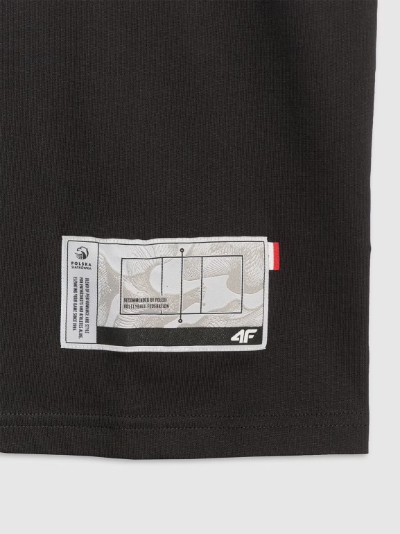 Męski t-shirt z nadrukiem 4F 4FRAW25TTSHM3235 - czarny