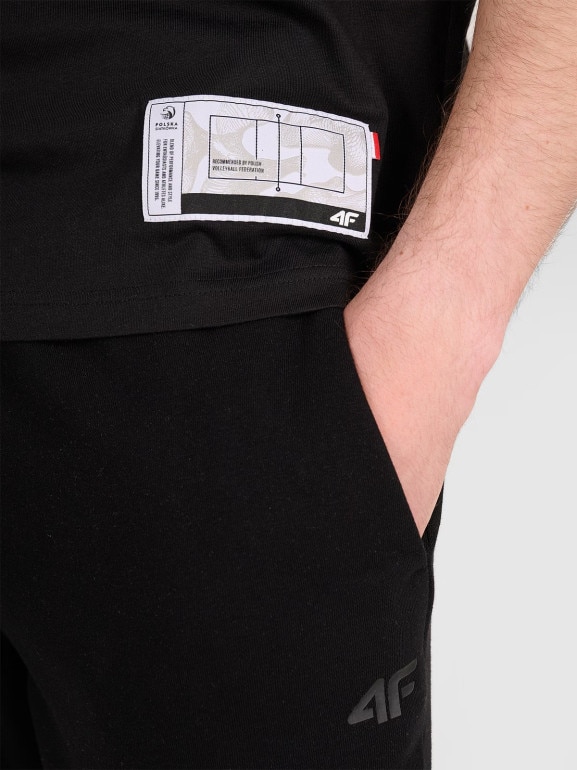 Męski t-shirt z nadrukiem 4F 4FRAW25TTSHM3237 - czarny