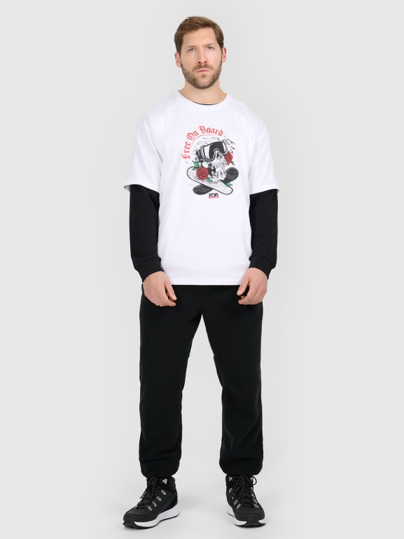 Męski t-shirt z nadrukiem 4F 4FRAW25TTSHM3477 - biały