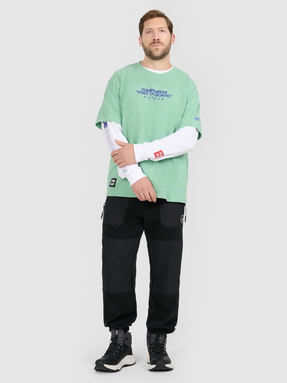 Męski t-shirt z nadrukiem 4F 4FRAW25TTSHM3479 - turkusowy