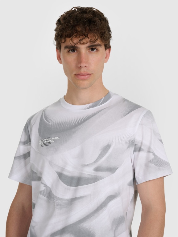 Męski t-shirt z nadrukiem 4F 4FRAW25TTSHM3555 - biały