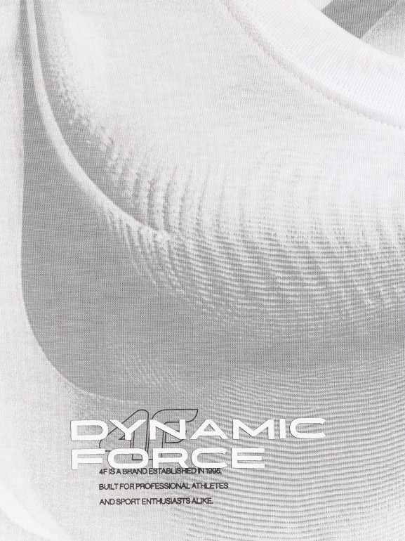 Męski t-shirt z nadrukiem 4F 4FRAW25TTSHM3555 - biały