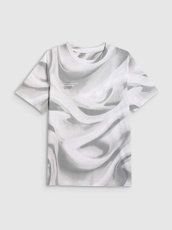 Męski t-shirt z nadrukiem 4F 4FRAW25TTSHM3555 - biały