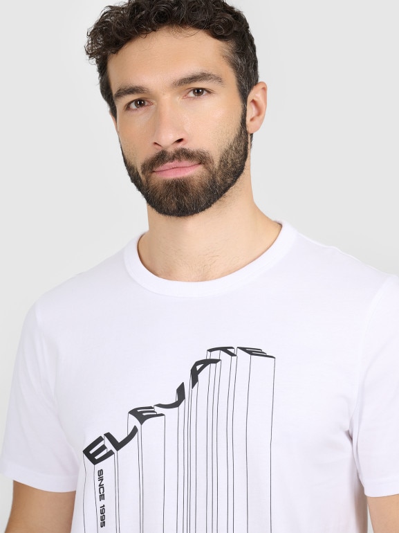 Męski t-shirt z nadrukiem 4F 4FRAW25TTSHM3845 - biały