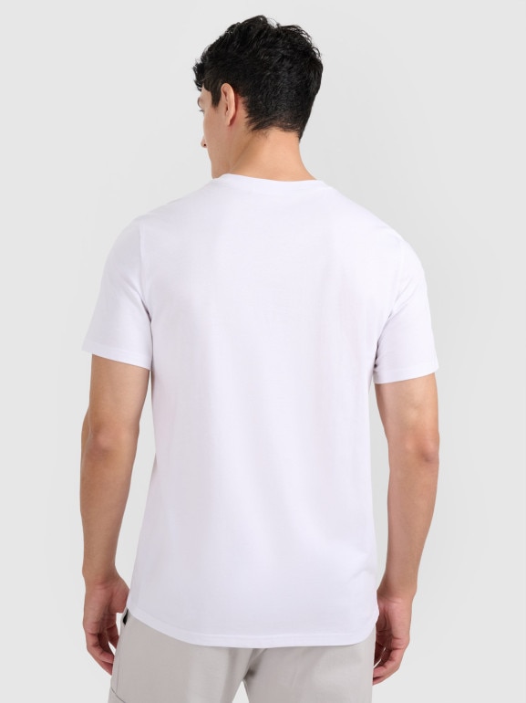 Męski t-shirt z nadrukiem 4F 4FRMM00TTSHM3251 - biały