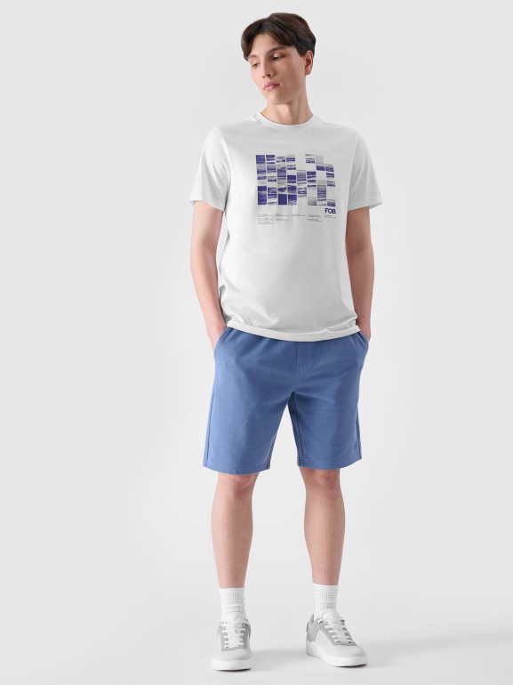 Męski t-shirt z nadrukiem 4F 4FRSS24TTSHM2107 - biały