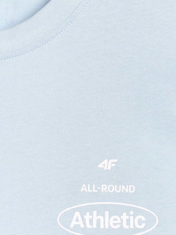 Męski t-shirt z nadrukiem 4F 4FRSS25TTSHM2688 - niebieski