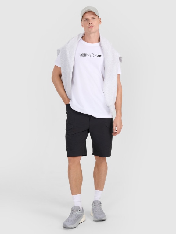 Męski t-shirt z nadrukiem 4F 4FRSS25TTSHM2847 - biały