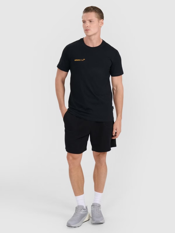 Męski t-shirt z nadrukiem 4F 4FRSS25TTSHM2853 - czarny