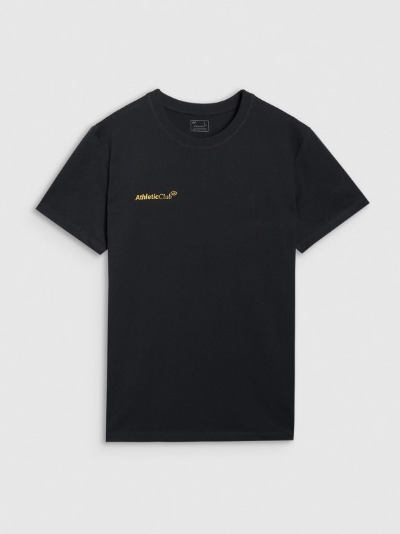 Męski t-shirt z nadrukiem 4F 4FRSS25TTSHM2853 - czarny