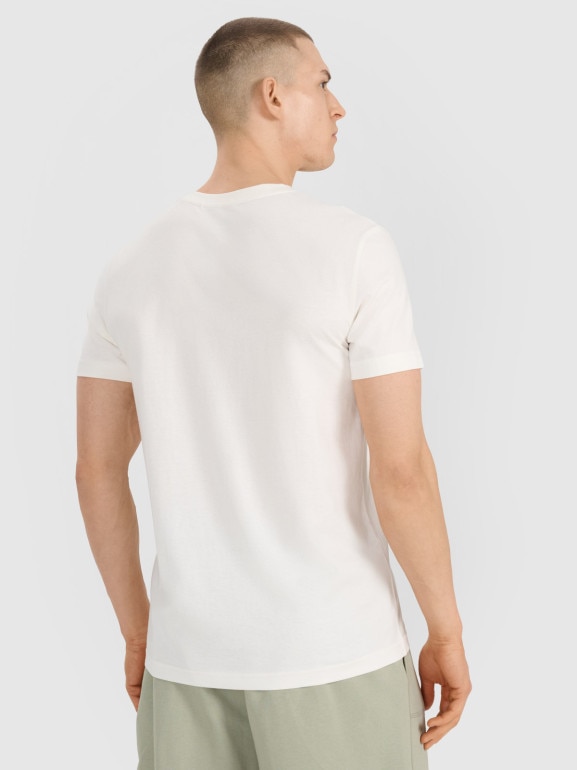 Męski t-shirt z nadrukiem 4F 4FRSS25TTSHM2982 - biały