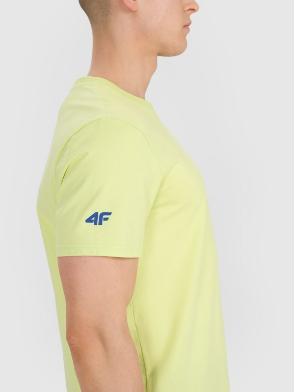 Męski t-shirt z nadrukiem 4F 4FRSS25TTSHM2994 - zielony