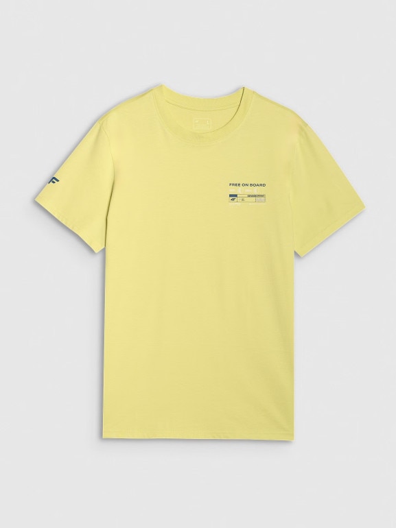Męski t-shirt z nadrukiem 4F 4FRSS25TTSHM2994 - zielony