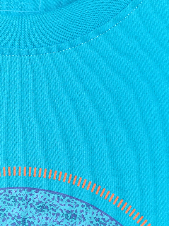 Męski t-shirt z nadrukiem 4F 4FRSS25TTSHM3155 - niebieski