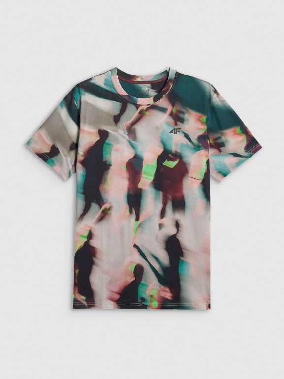 Męski t-shirt z nadrukiem 4F 4FRSS26TTSHM3640 - multikolor