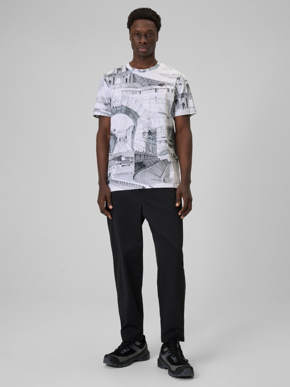 Męski t-shirt z nadrukiem 4F 4FRSS26TTSHM3641 - multikolor