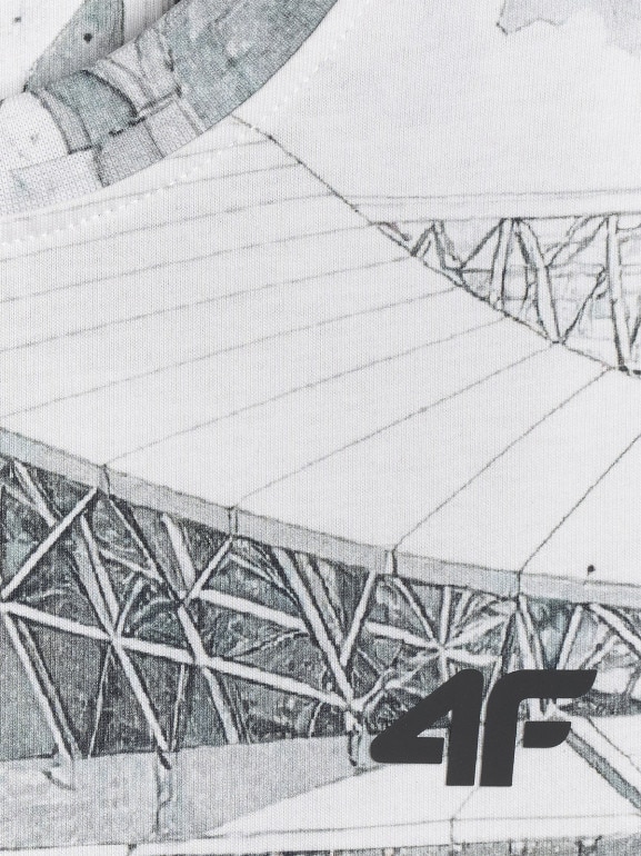 Męski t-shirt z nadrukiem 4F 4FRSS26TTSHM3641 - multikolor