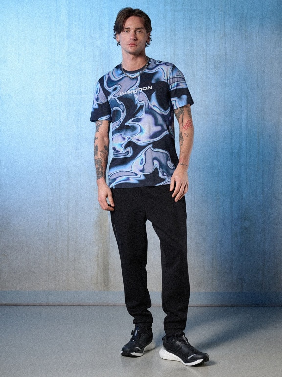 Męski t-shirt z nadrukiem 4F 4FRSS26TTSHM3656 - multikolor