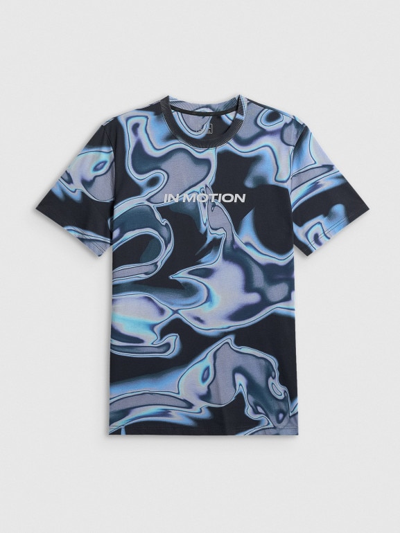 Męski t-shirt z nadrukiem 4F 4FRSS26TTSHM3656 - multikolor