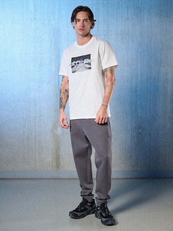 Męski t-shirt z nadrukiem 4F 4FRSS26TTSHM3658 - biały