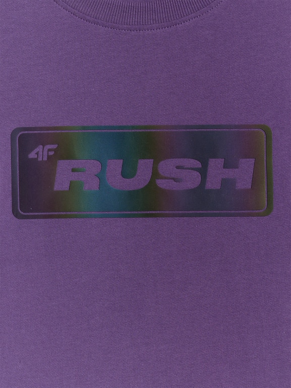 Męski t-shirt z nadrukiem 4F 4FRSS26TTSHM3659 - fioletowy