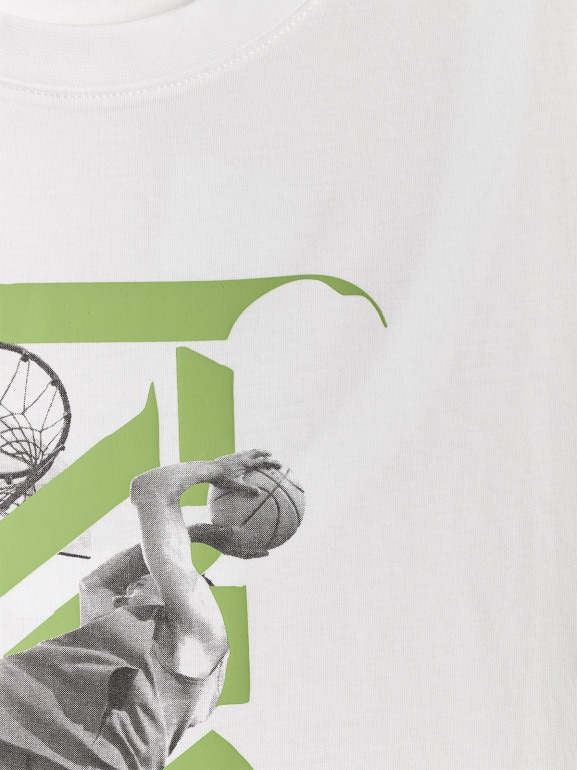 Męski t-shirt z nadrukiem 4F 4FRSS26TTSHM3768 - biały