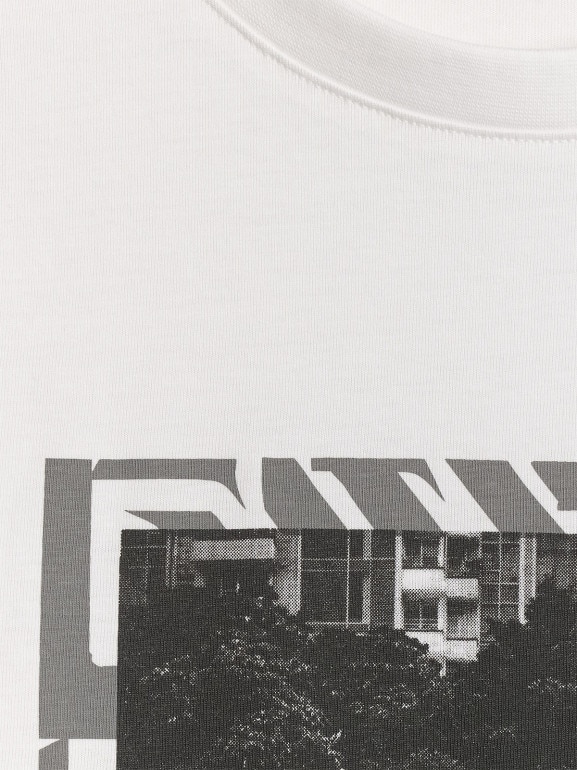 Męski t-shirt z nadrukiem 4F 4FRSS26TTSHM3769 - biały