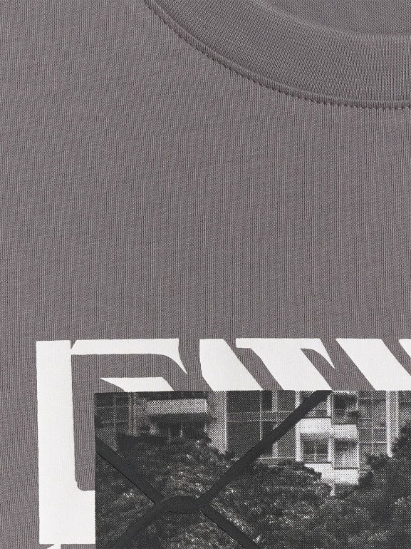 Męski t-shirt z nadrukiem 4F 4FRSS26TTSHM3769 - szary