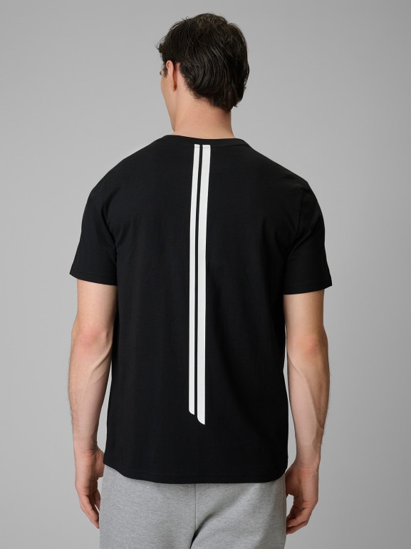 Męski t-shirt z nadrukiem 4F 4FRSS26TTSHM3771 - czarny