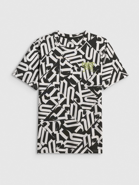 Męski t-shirt z nadrukiem 4F 4FRSS26TTSHM3773 - biały