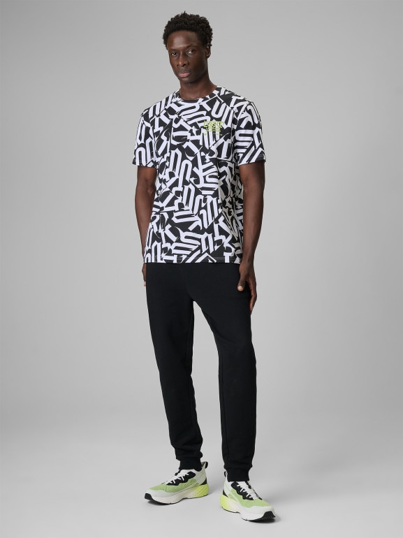 Męski t-shirt z nadrukiem 4F 4FRSS26TTSHM3773 - biały