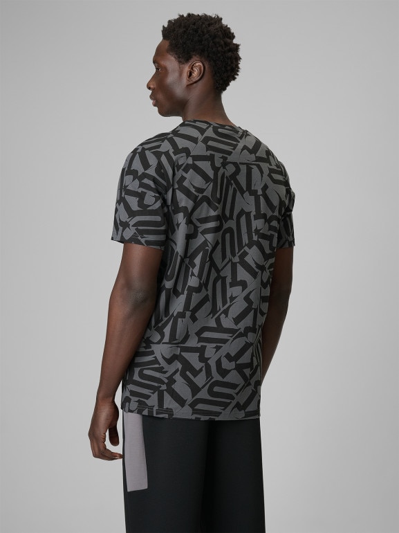 Męski t-shirt z nadrukiem 4F 4FRSS26TTSHM3773 - czarny