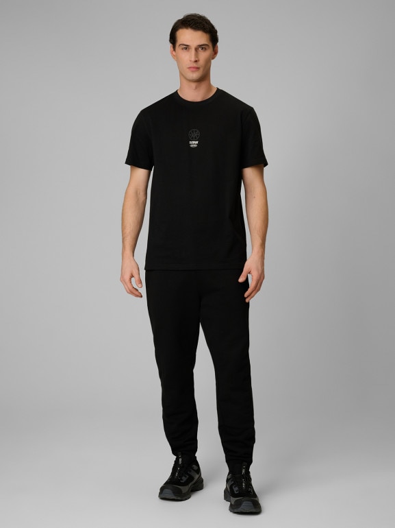 Męski t-shirt z nadrukiem 4F 4FRSS26TTSHM3774 - czarny