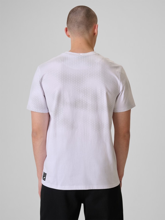 Męski t-shirt z nadrukiem 4F 4FRSS26TTSHM3807 - biały