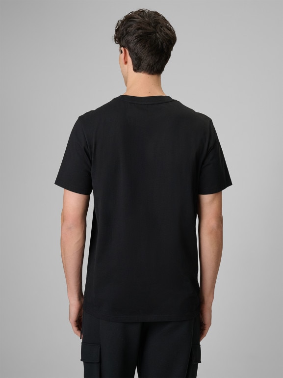 Męski t-shirt z nadrukiem 4F 4FRSS26TTSHM3811 - czarny